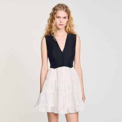 Sandro Two-tone mini dress