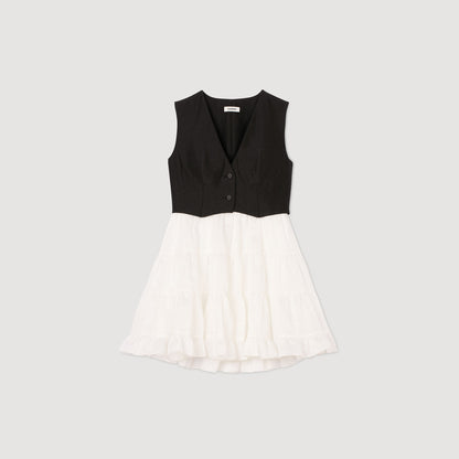 Sandro Two-tone mini dress