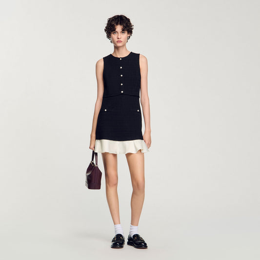 Sandro Two-tone tweed mini dress