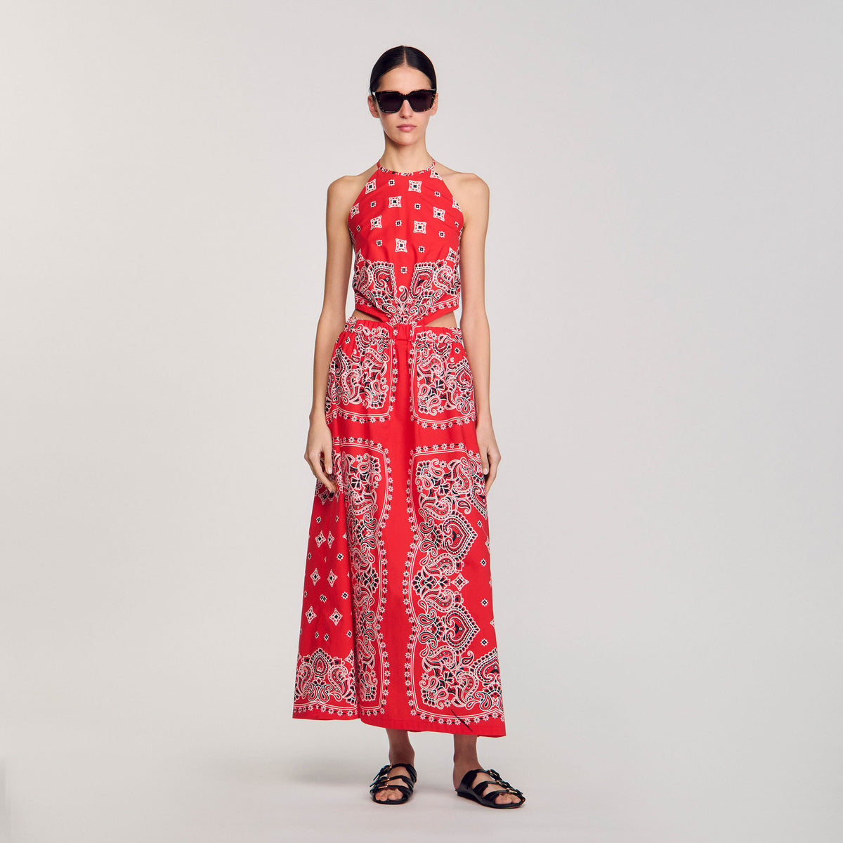 Sandro Bandana-print maxi dress