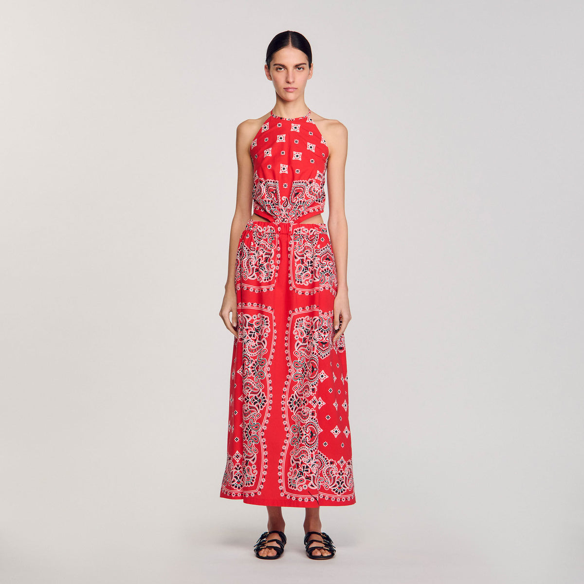 Sandro Bandana-print maxi dress