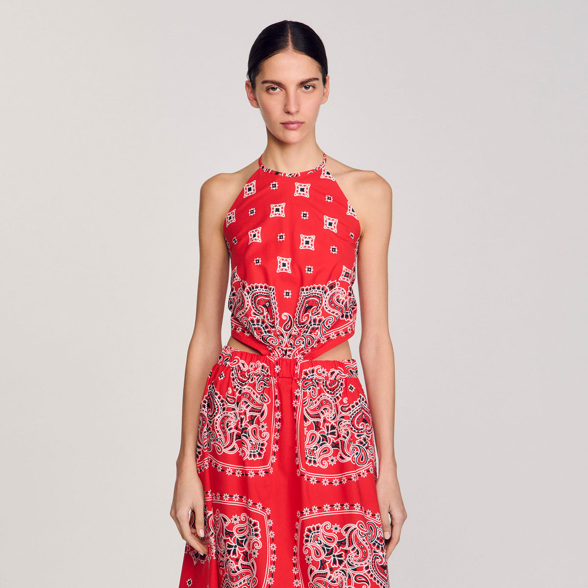 Sandro Bandana-print maxi dress