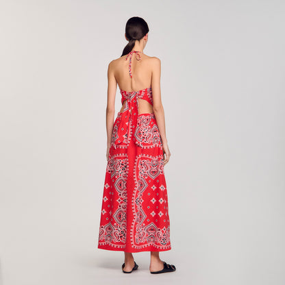 Sandro Bandana-print maxi dress