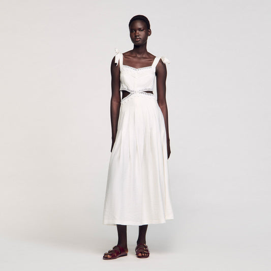 Sandro Lace trim maxi dress