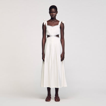 Sandro Lace trim maxi dress