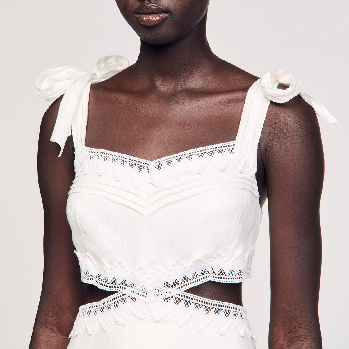 Sandro Lace trim maxi dress
