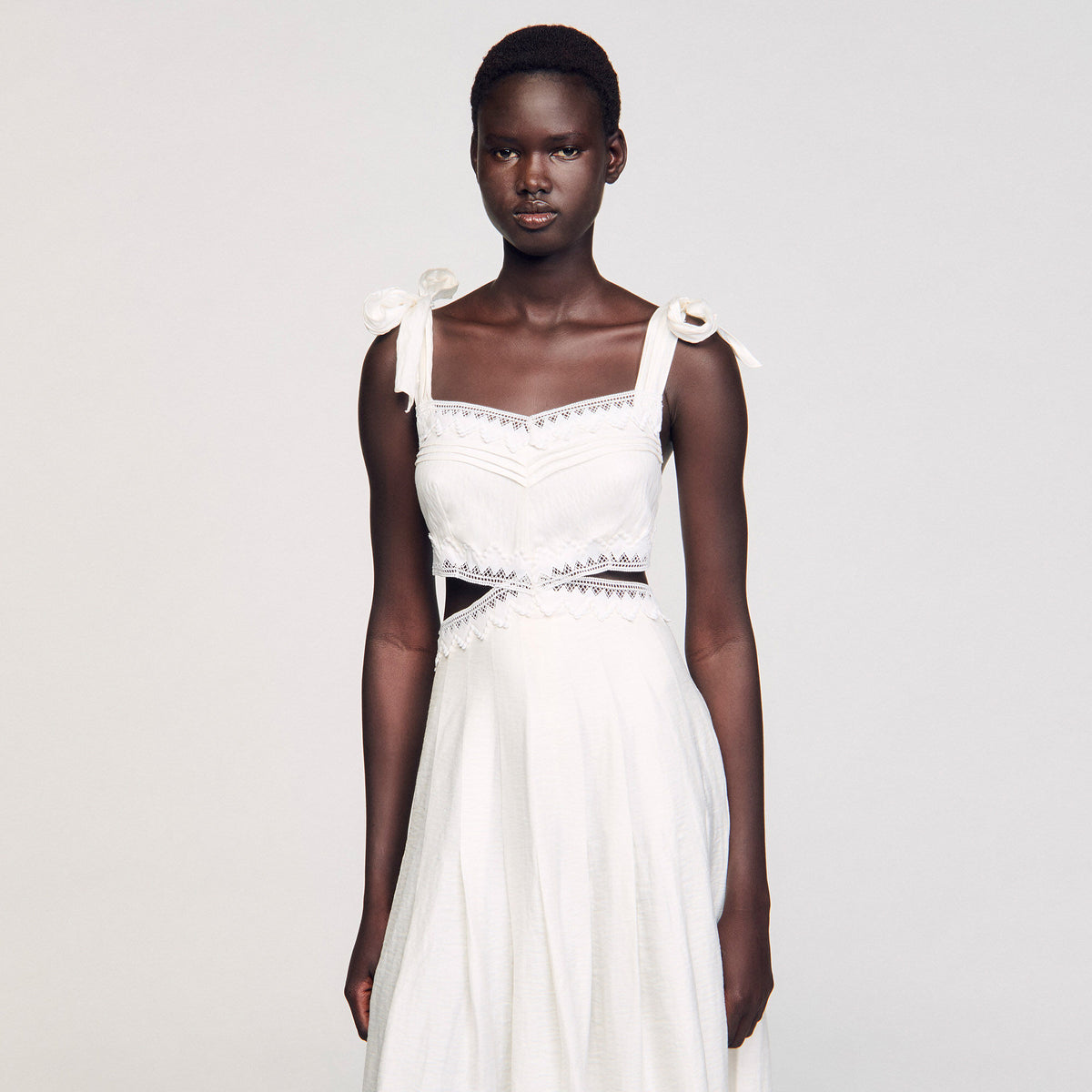 Sandro Lace trim maxi dress