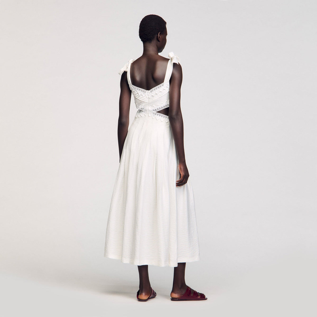 Sandro Lace trim maxi dress