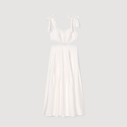 Sandro Lace trim maxi dress