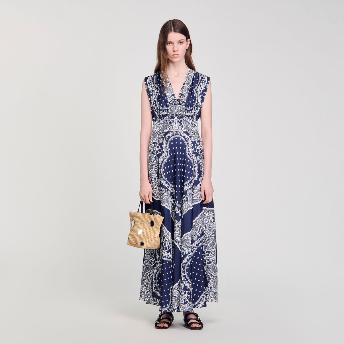 Sandro Bandana-print maxi dress