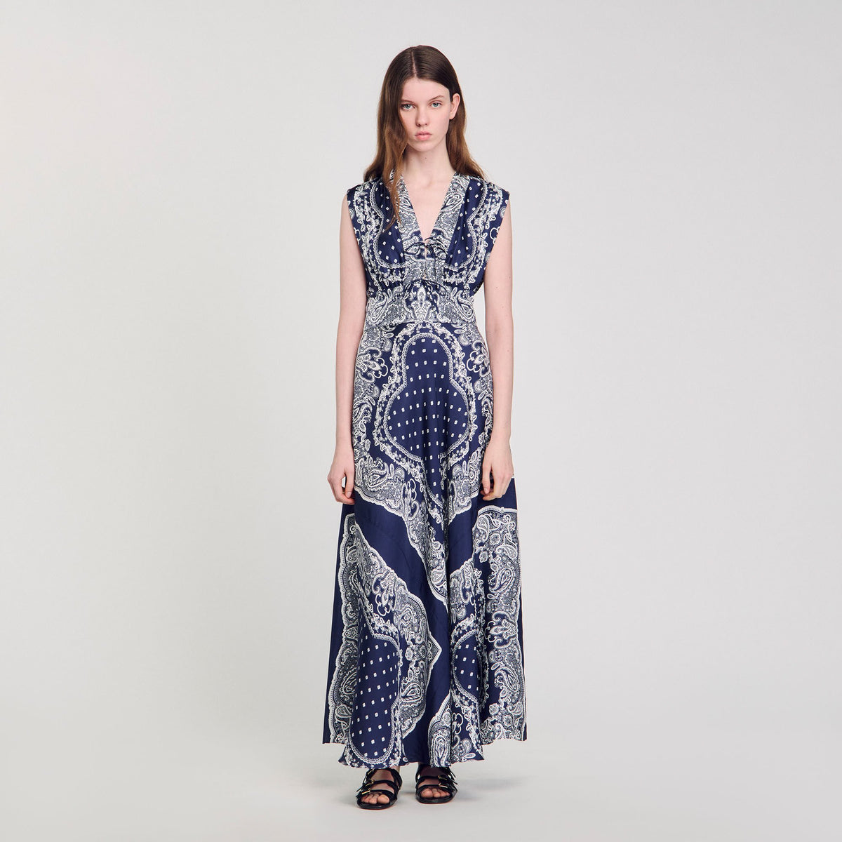 Sandro Bandana-print maxi dress