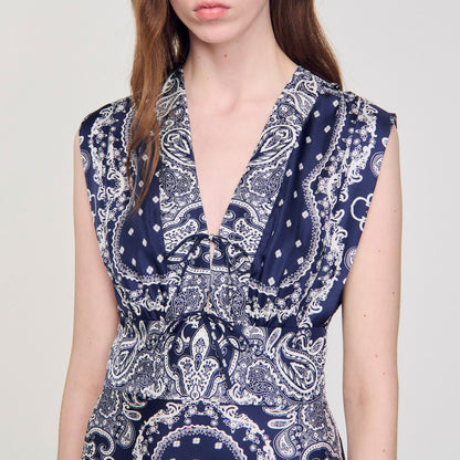 Sandro Bandana-print maxi dress
