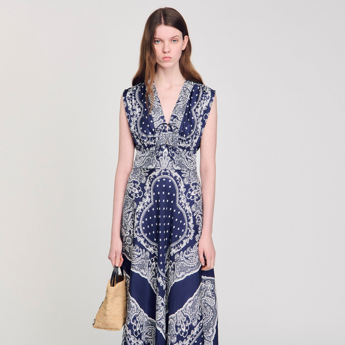 Sandro Bandana-print maxi dress