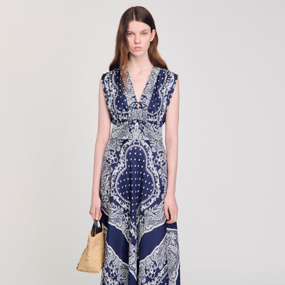 Sandro Bandana-print maxi dress