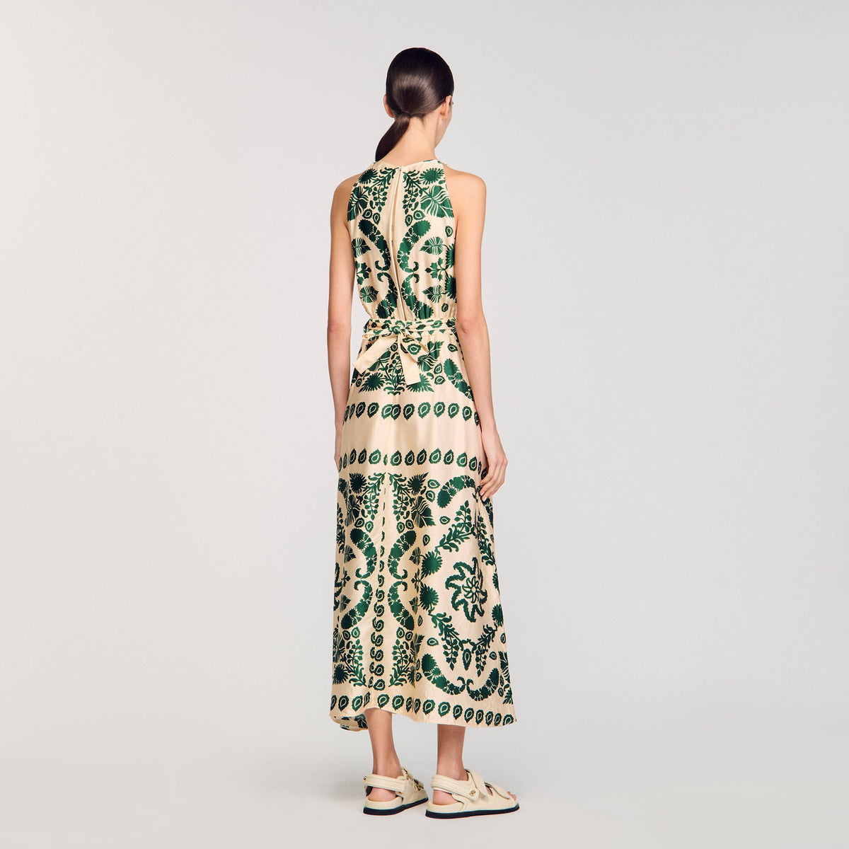 Sandro Leaf print maxi dress