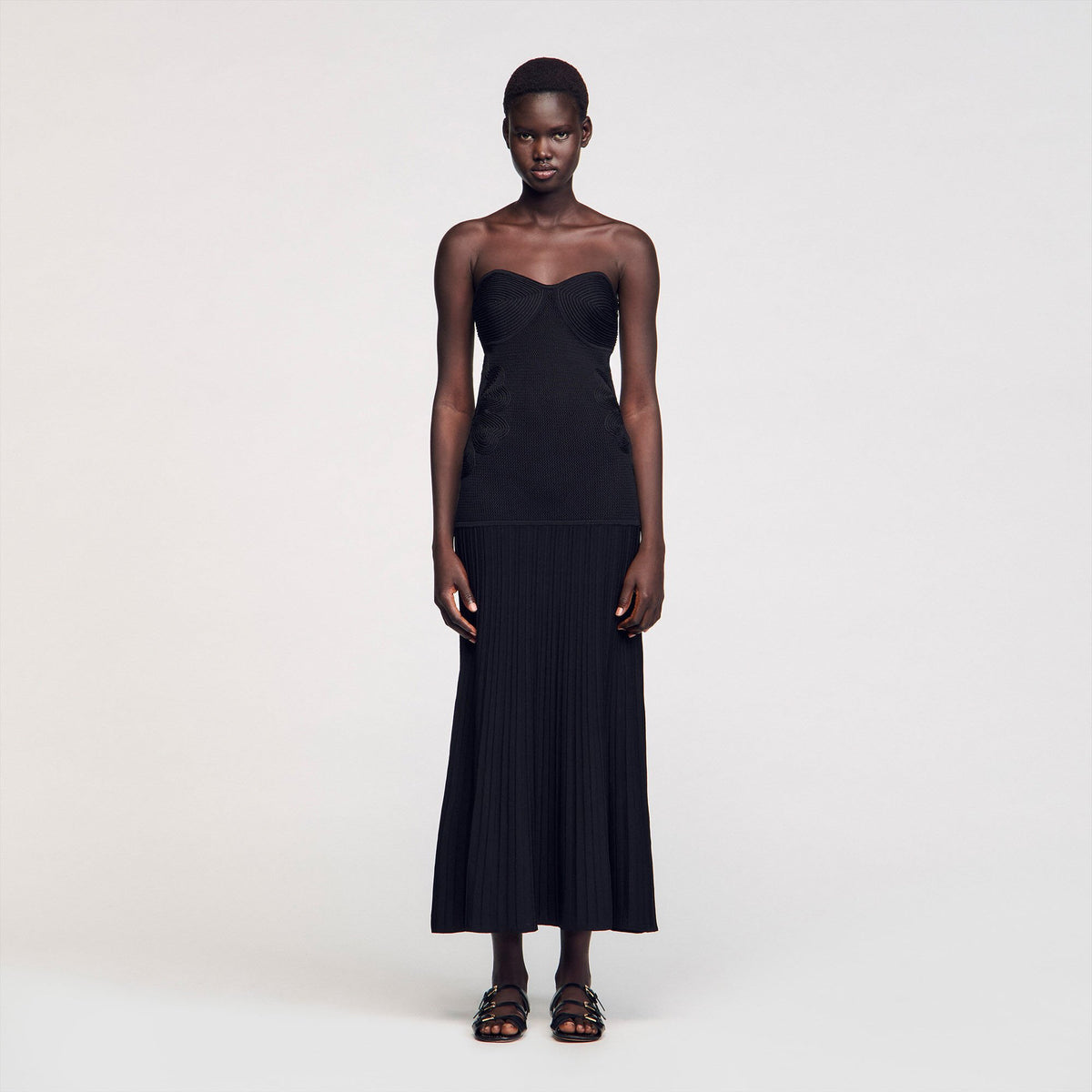 Sandro Bustier knit dress