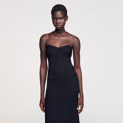 Sandro Bustier knit dress