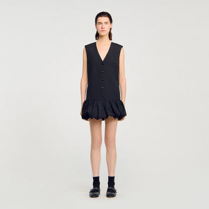 Sandro Mini tailored dress with ruffle