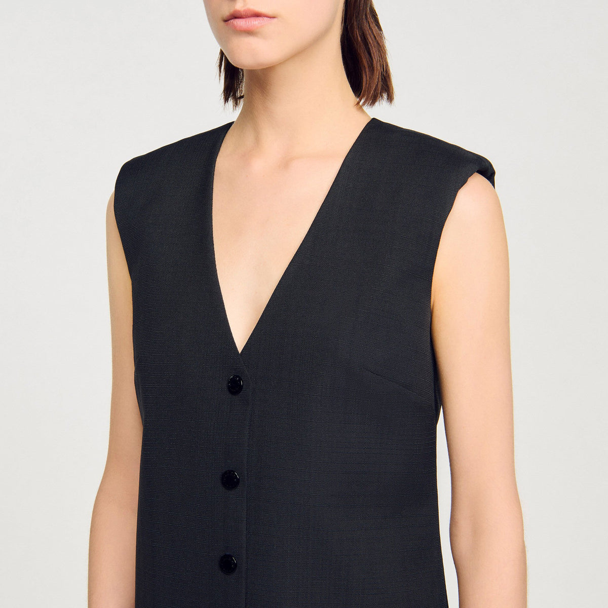 Sandro Mini tailored dress with ruffle