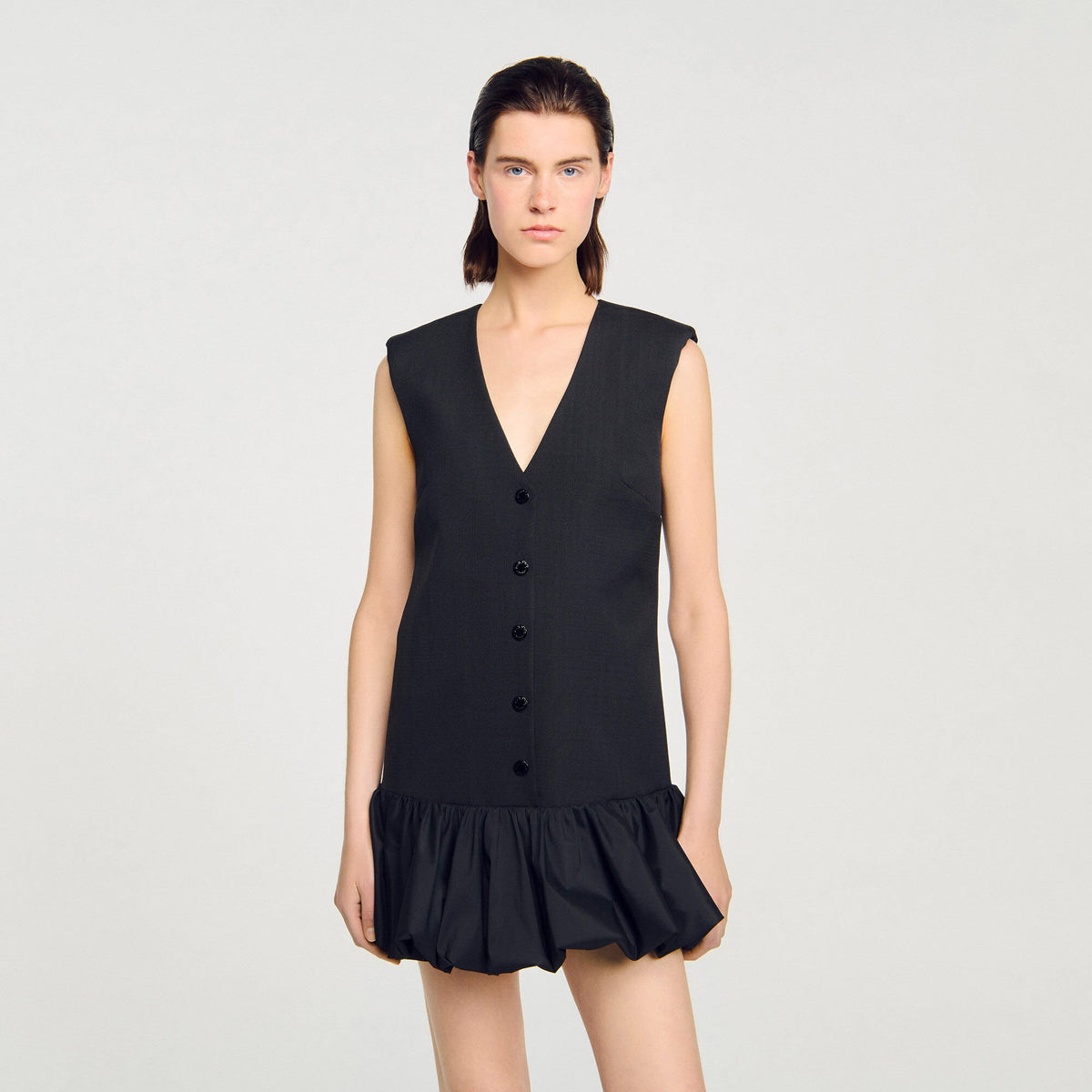 Sandro Mini tailored dress with ruffle