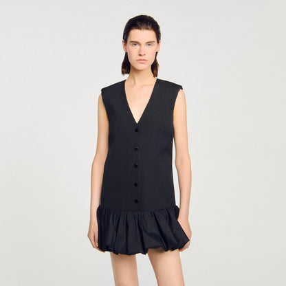 Sandro Mini tailored dress with ruffle