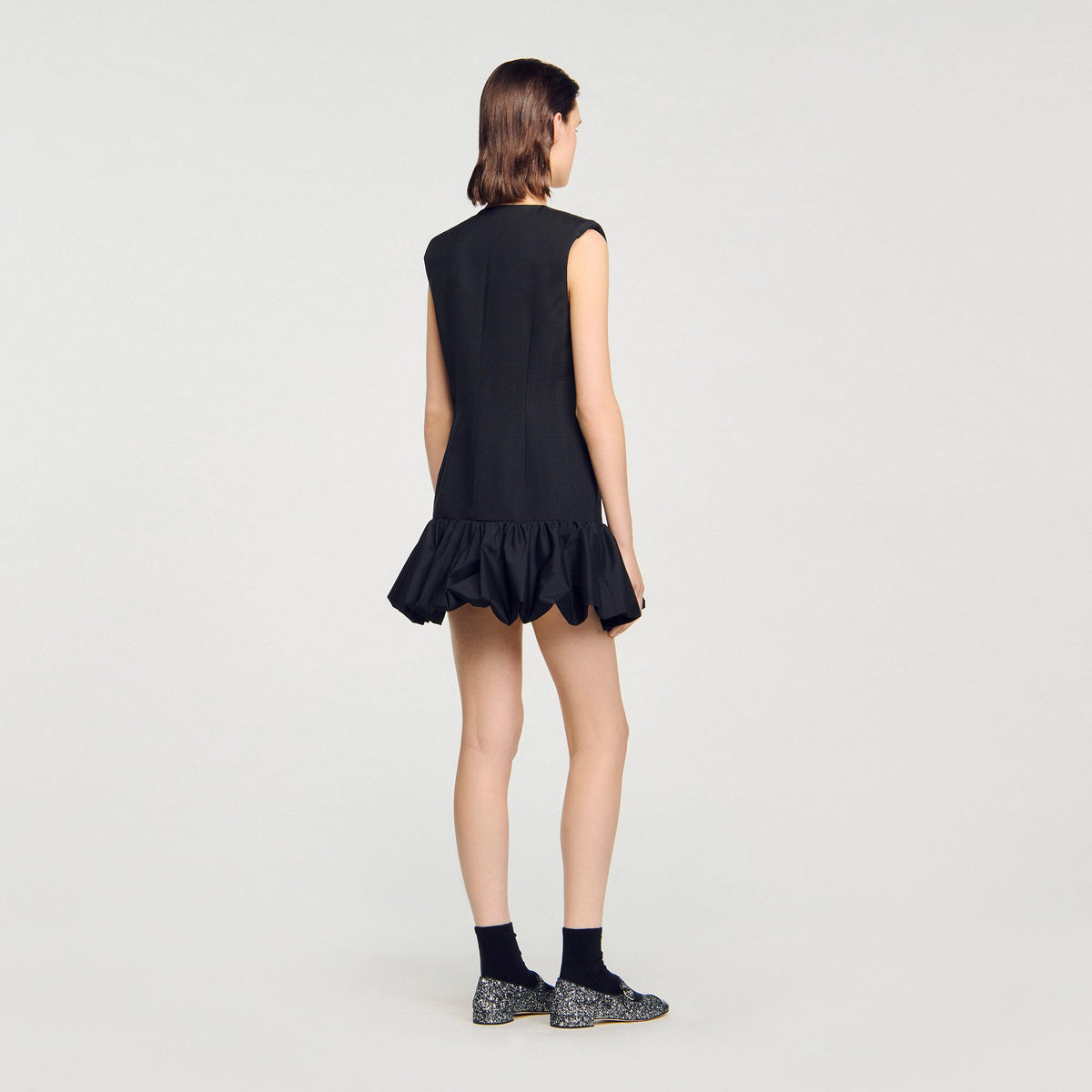 Sandro Mini tailored dress with ruffle
