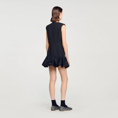 Sandro Mini tailored dress with ruffle