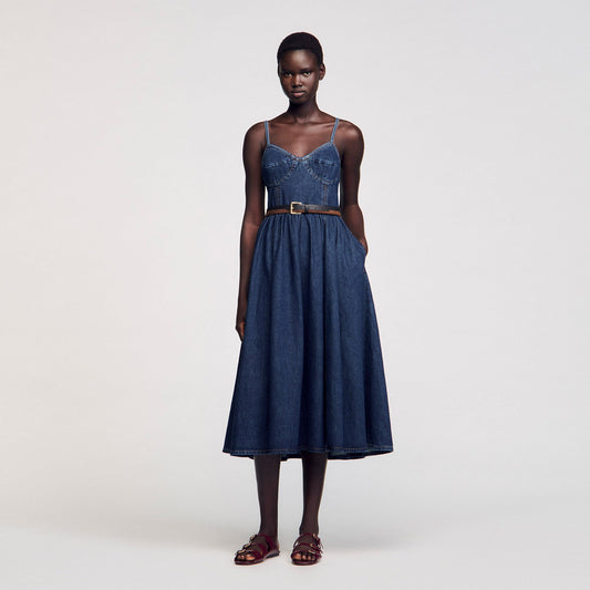 Sandro Midi denim dress