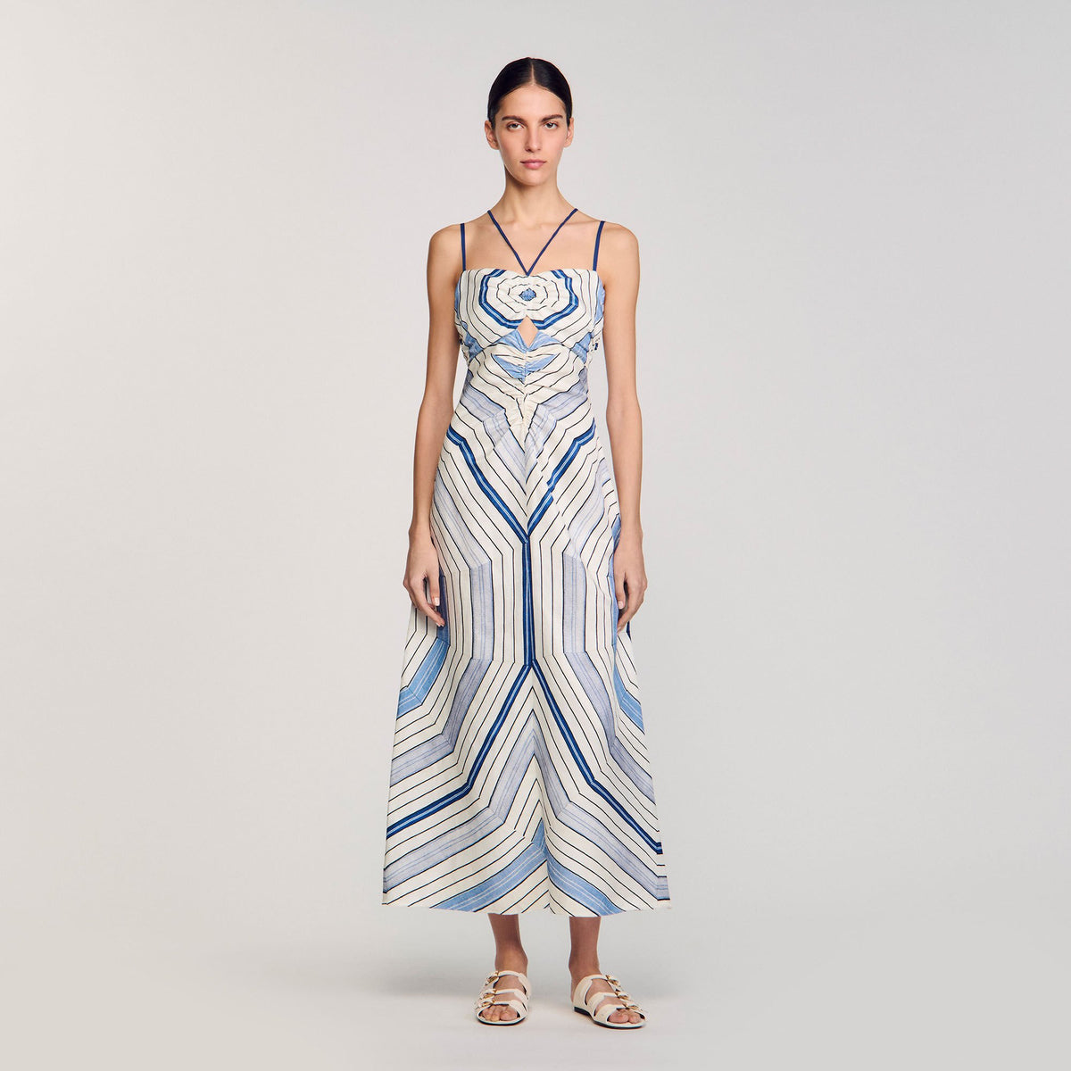 Sandro Spiral-motif maxi dress