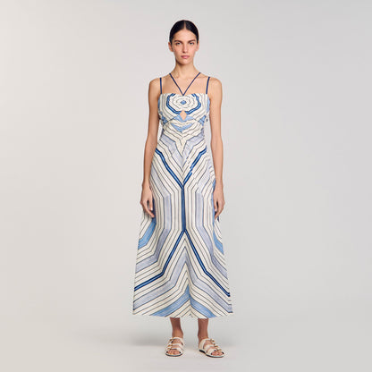 Sandro Spiral-motif maxi dress