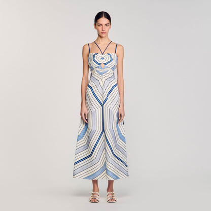 Sandro Spiral-motif maxi dress