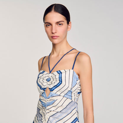 Sandro Spiral-motif maxi dress