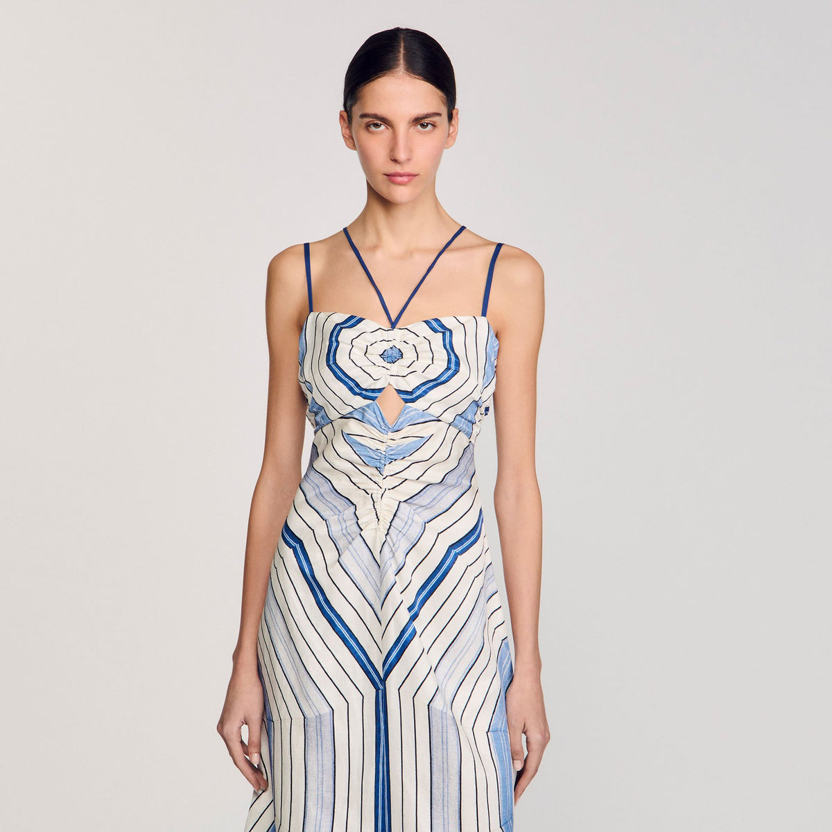 Sandro Spiral-motif maxi dress