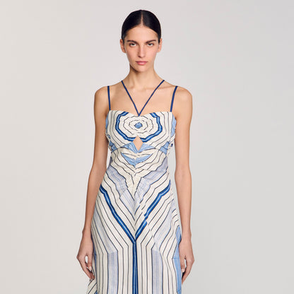 Sandro Spiral-motif maxi dress