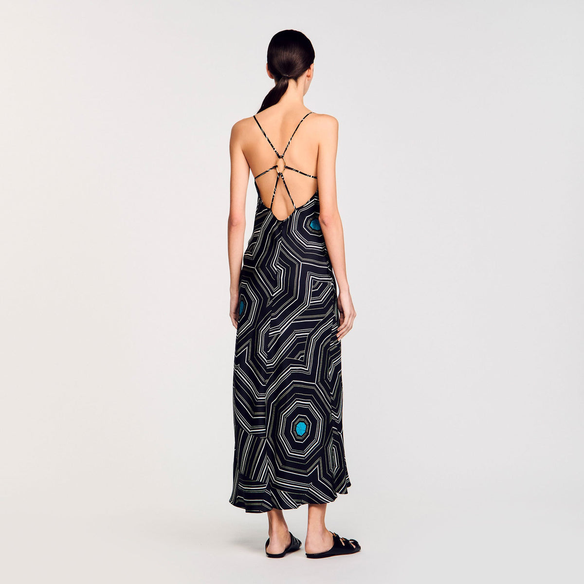 Sandro Patterned silk maxi dress