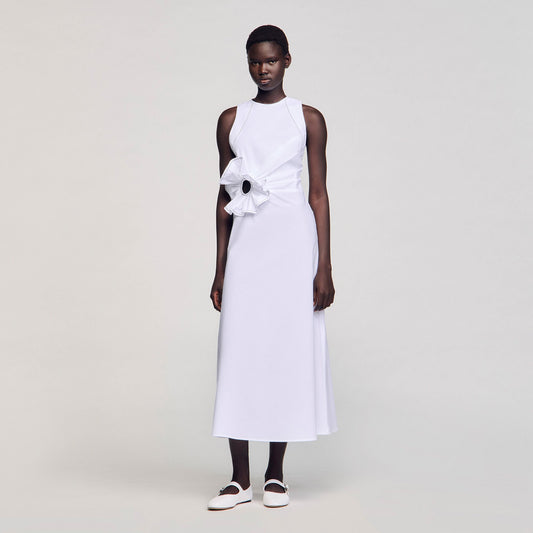 Sandro Ruffled sleeveless maxi dress