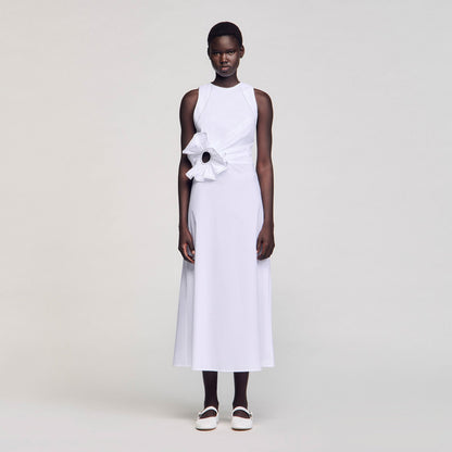 Sandro Ruffled sleeveless maxi dress