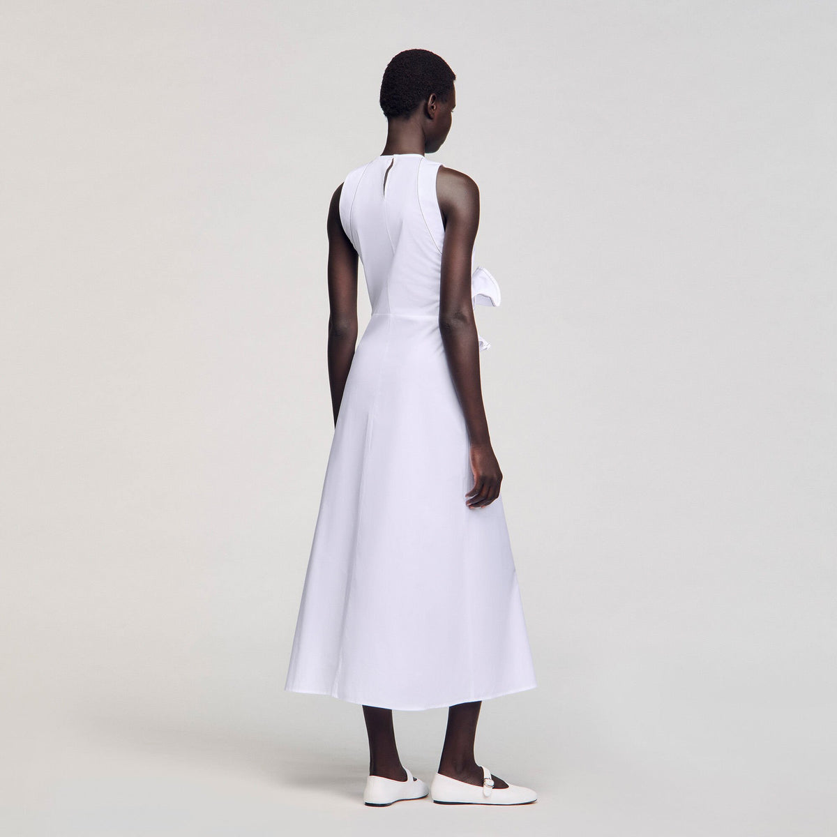 Sandro Ruffled sleeveless maxi dress