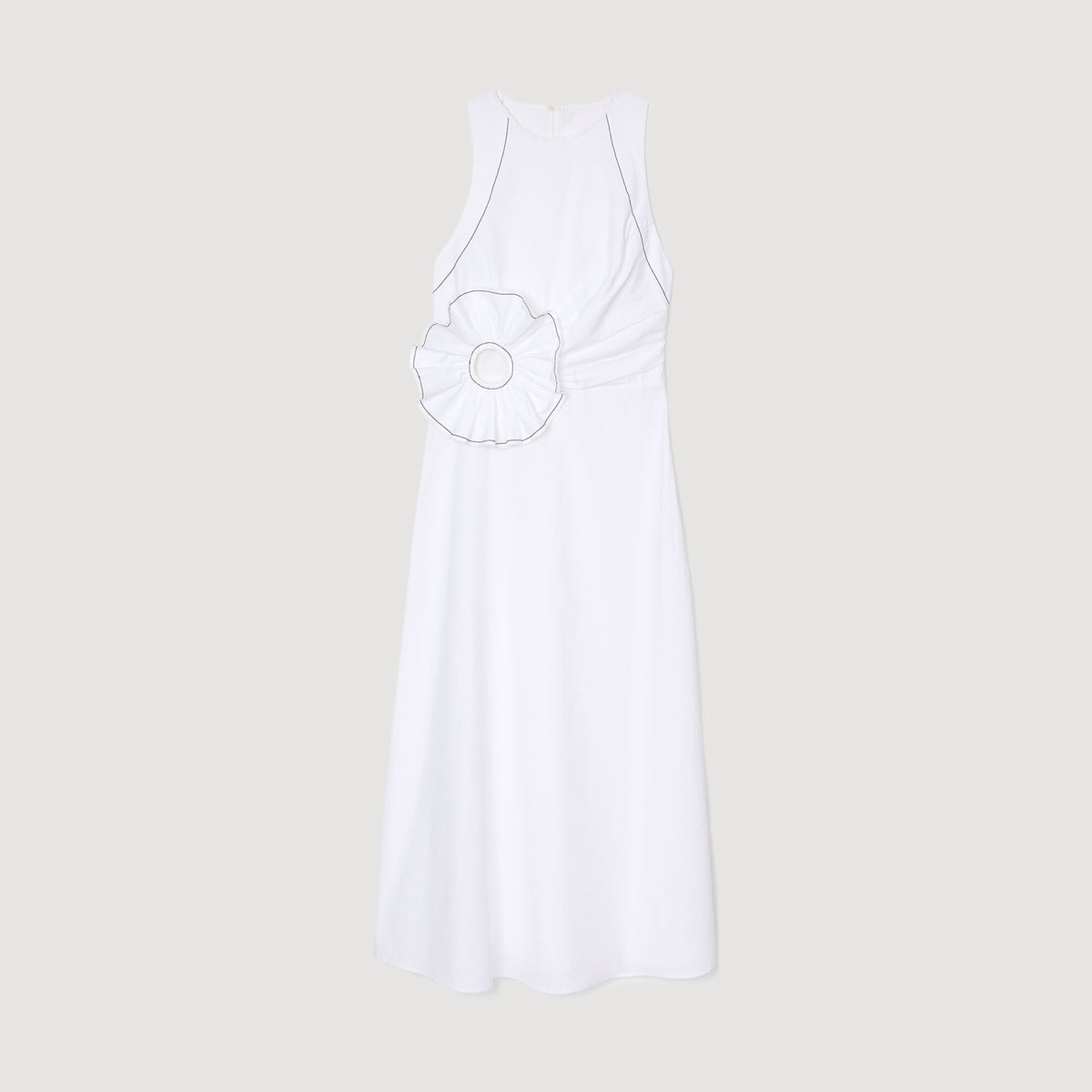Sandro Ruffled sleeveless maxi dress