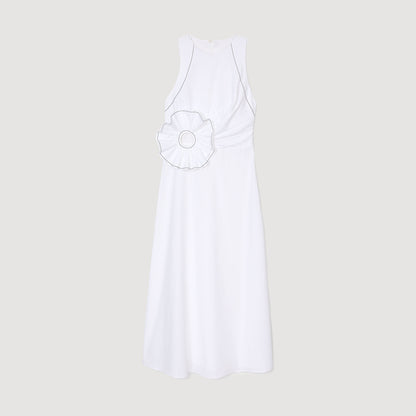 Sandro Ruffled sleeveless maxi dress