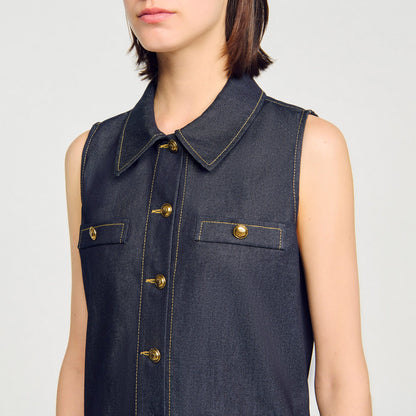 Sandro Mini denim dress