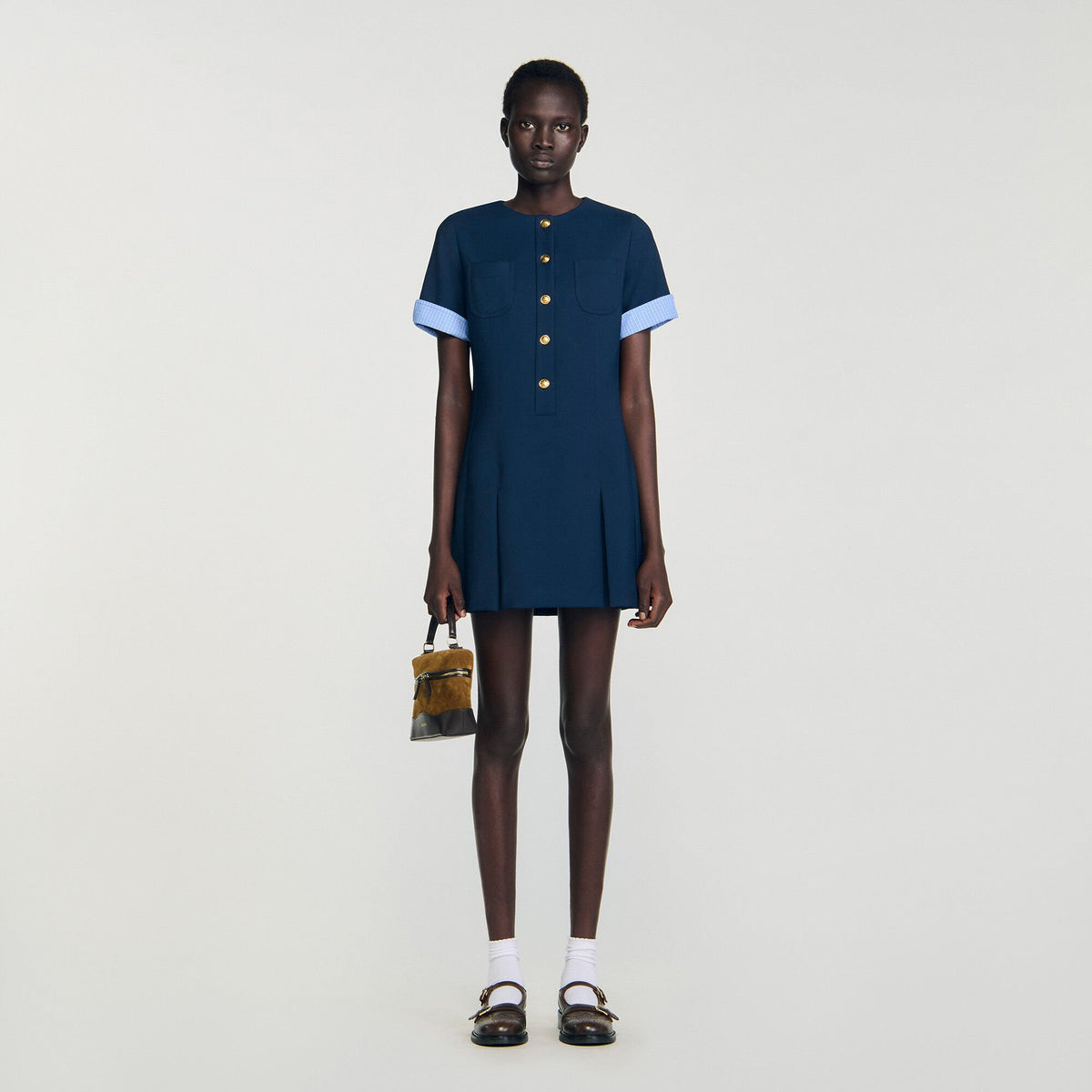 Sandro Mini pleated dress