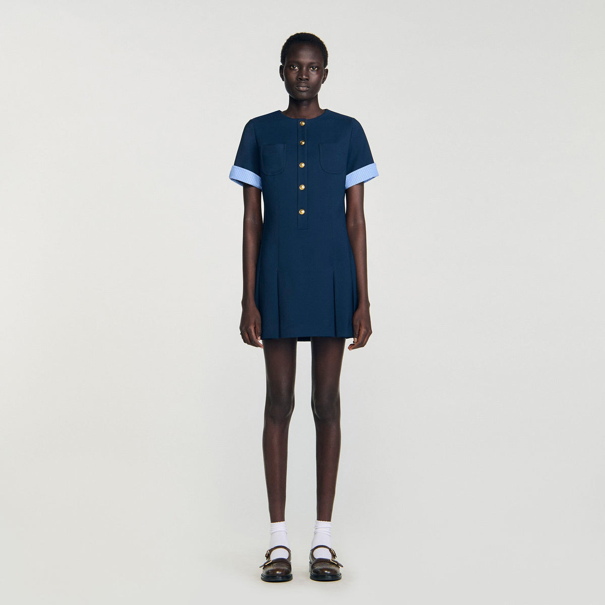 Sandro Mini pleated dress