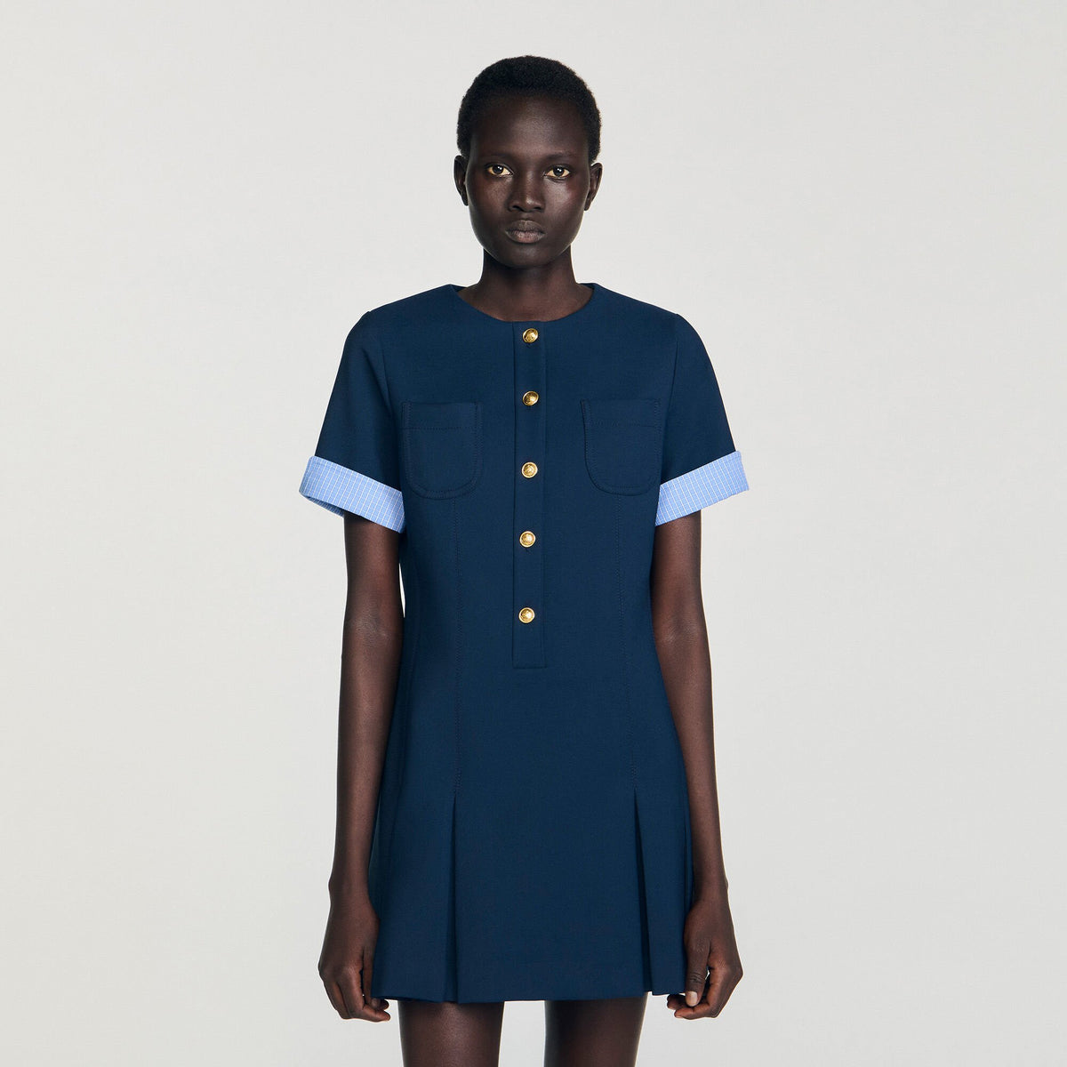 Sandro Mini pleated dress