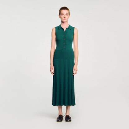 Sandro Knit dress with polo neck