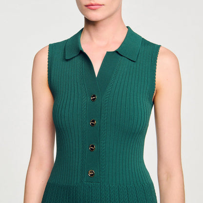 Sandro Knit dress with polo neck