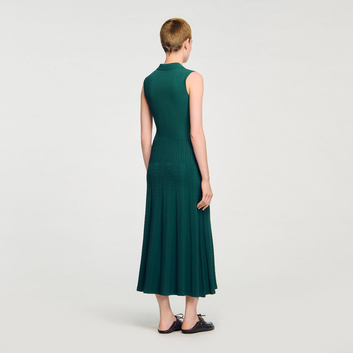 Sandro Knit dress with polo neck