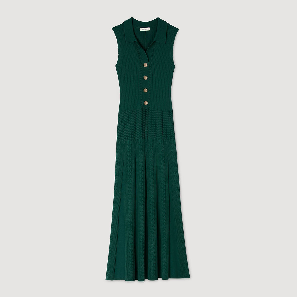 Sandro Knit dress with polo neck
