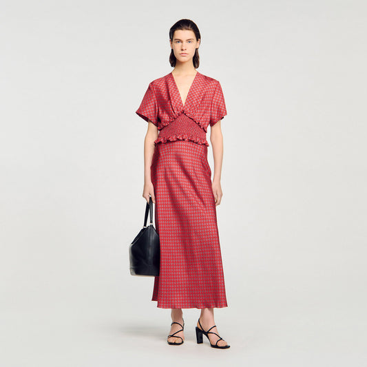 Sandro Scarf print maxi dress