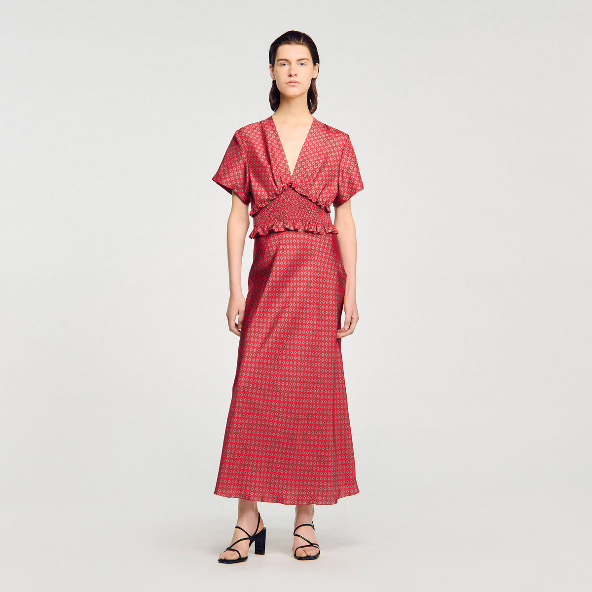 Sandro Scarf print maxi dress